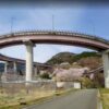 【桃花橋（ループ橋）】山梨県南アルプス市曲輪田新田　富士山や甲府盆地の夜景を望む公園があるループ橋